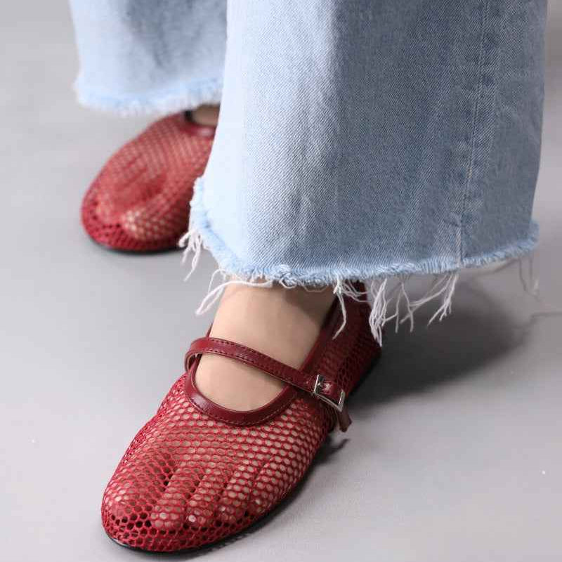 Crimson Breeze Mesh Mary Jane