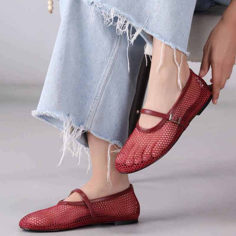 Crimson Breeze Mesh Mary Jane