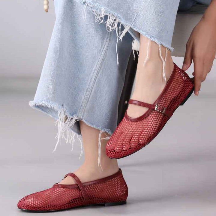 Crimson Breeze Mesh Mary Jane