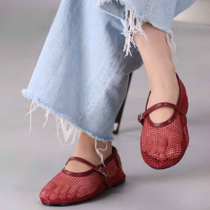 Crimson Breeze Mesh Mary Jane