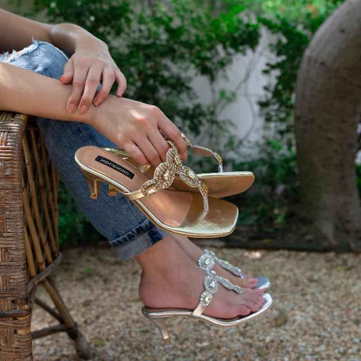 Selena Gold Heels - Jooti Shooti