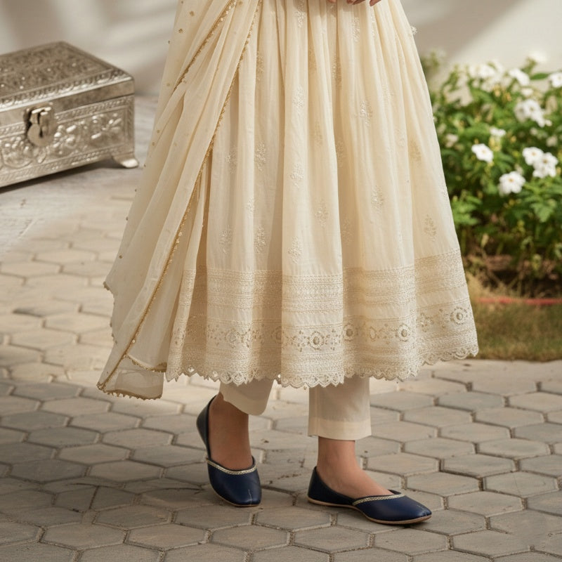 Navy Blue Zari Khussa - Jooti Shooti