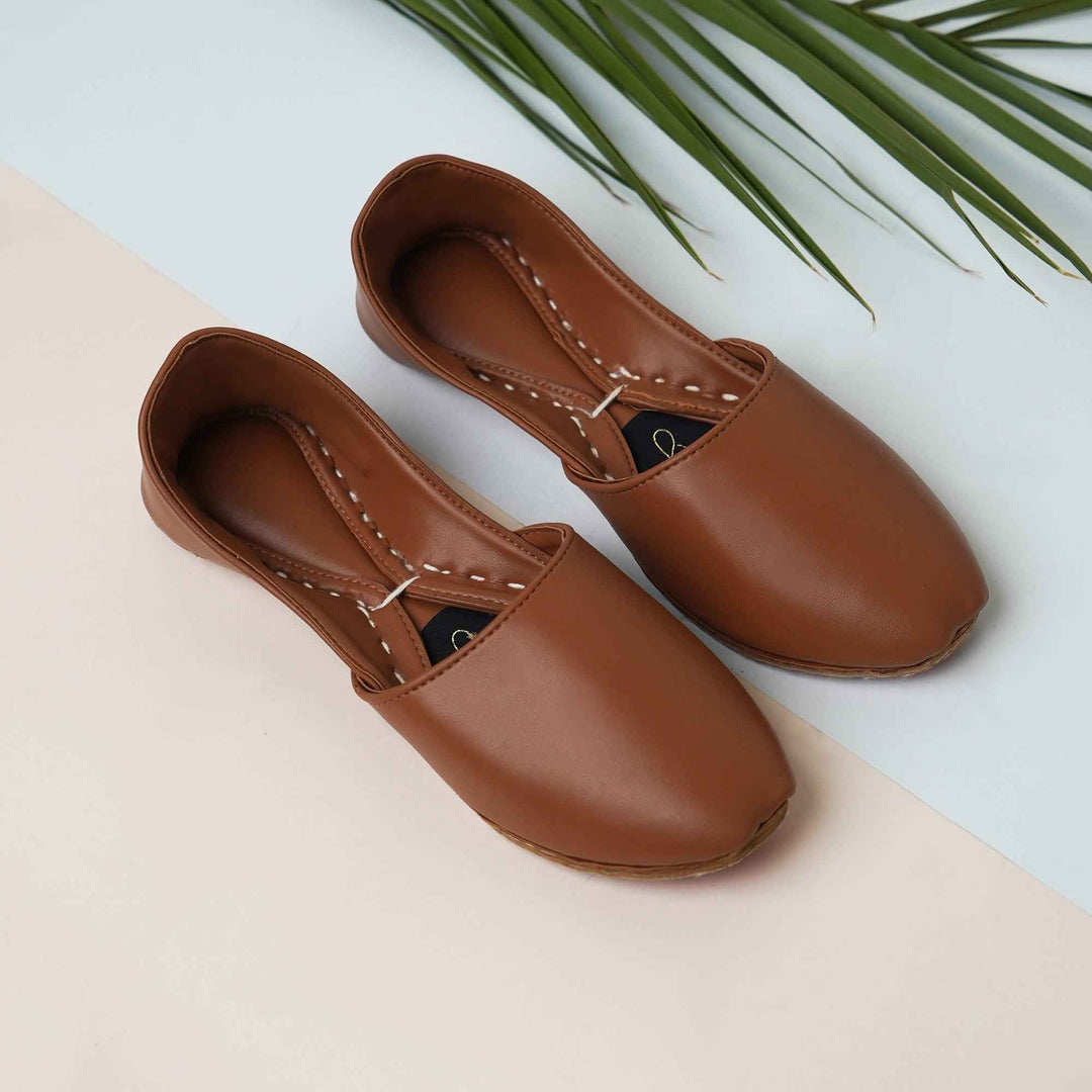 Tan Nawabi Khussa Khussa shoes for women, 