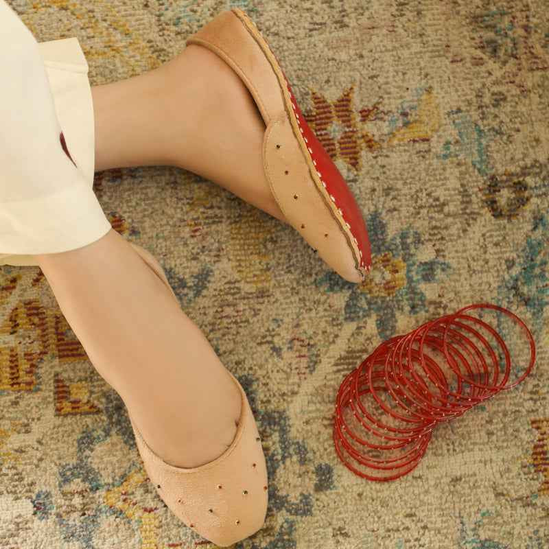 Sheen Kids Khussa shoes for girls, soft beige color, stylish khussa online in Pakistan