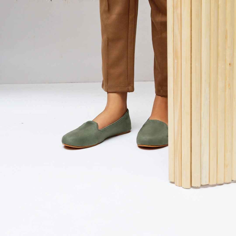 Olive Green Loafers - Jooti Shooti