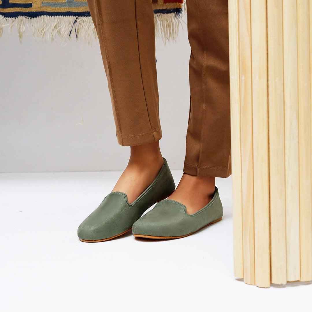 Olive Green Loafers - Jooti Shooti