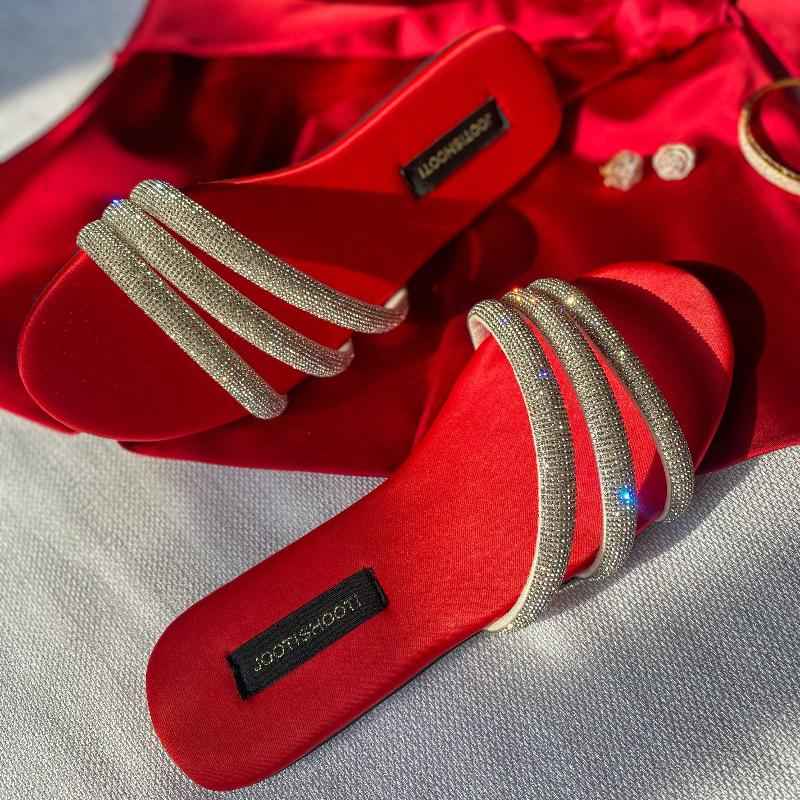 Red Lovestruck Slides - Jooti Shooti